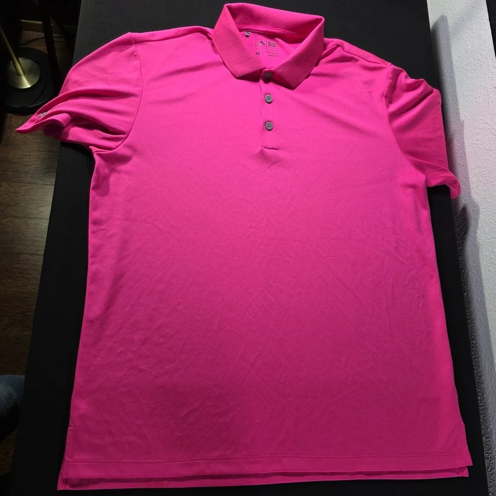 Adidas  Mens Adi Performance Polo Solar Pink‎ Sports Golf Medium